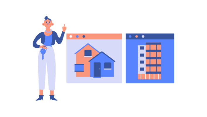 Persona revisando el valor de una casa en un smartphone