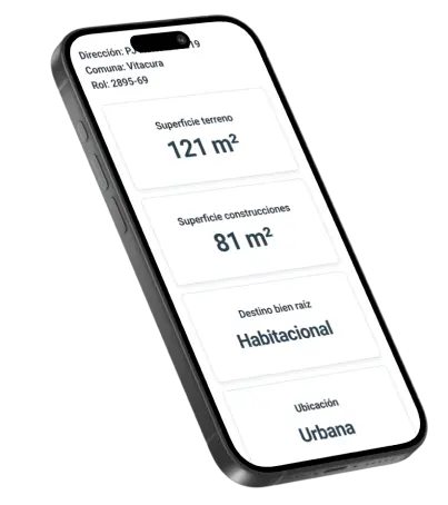 smartphone con vista datos de consulta propiedad